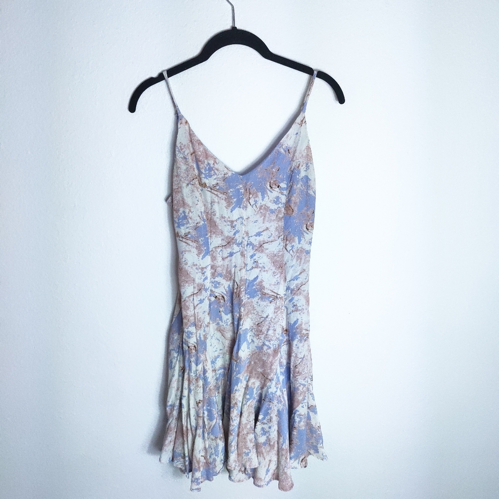 ASTR the Label Watercolor Mini Flounce Dress Small